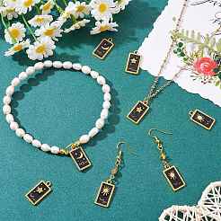 24Pcs 3 Style Rack Plating Golden Alloy Enamel Pendants&nbsp;ENAM-SZ0003-04