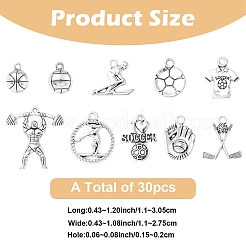 30Pcs 10 Styles Tibetan Style Zinc Alloy Pendants&nbsp;FIND-YW0006-56