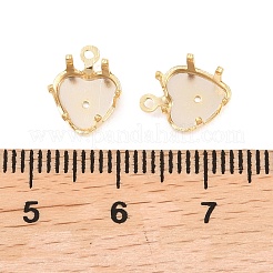 Heart Brass Sew on Prong Settings&nbsp;KK-C163-14A-G