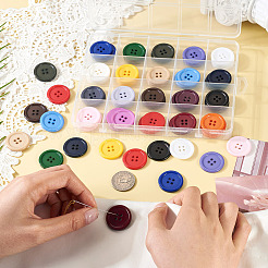 80Pcs 20 Colors 4-Hole Resin Buttons&nbsp;BUTT-TA0001-29A