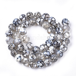 Natural Fire Crackle Agate Beads Strands&nbsp;G-S346-8mm-14