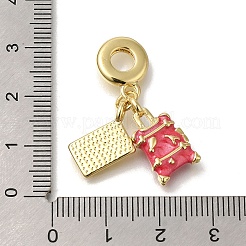 Brass Enamel European Dangle Charms&nbsp;KK-R002-22G-01