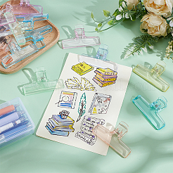 45Pcs 9 Colors Transparent Plastic Binder Clips&nbsp;AJEW-WA0003-80