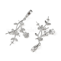 SHEGRACE Brass Micro Pave Cubic Zirconia Peg Bails&nbsp;XGRQ5S483-848-P