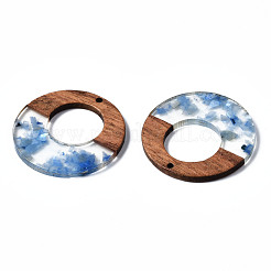 Transparent Resin & Walnut Wood Pendants&nbsp;X-RESI-T035-20-A02