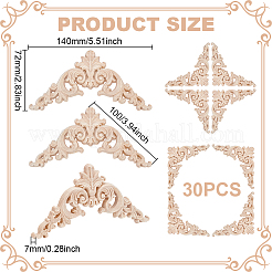 30Pcs Rubber Wood Cabinet Door Decal Decorative&nbsp;FIND-WA0001-01
