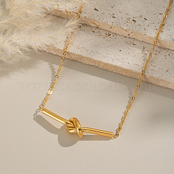 Minimalist 304 Stainless Steel Geometric Knot Pendant Necklaces for Women&nbsp;UR8477