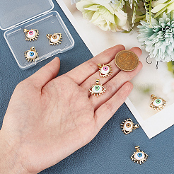 8Pcs 4 Colors Brass Pendants&nbsp;KK-AR0003-65