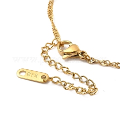 Clear Cubic Zirconia Square with Arch Pendant Necklace with Singapore Chains&nbsp;NJEW-P273-01G