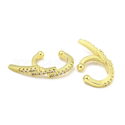 Brass Micro Pave Clear Cubic Zirconia Cuff Earrings&nbsp;EJEW-C104-074G