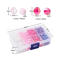 8 Style Bicone AB Color Plated Eco-Friendly Transparent Acrylic Beads&nbsp;TACR-YW0001-37A