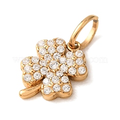 304 Stainless Steel Micro Pave Clear Cubic Zirconia Charms&nbsp;CU-CBA703A-06G