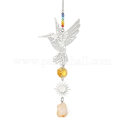201 Stainless Steel Bird/Tree of Life Suncatcher&nbsp;HJEW-JM04875