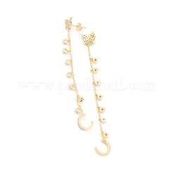 Brass Micro Pave Cubic Zirconia Dangle Stud Earrings&nbsp;EJEW-H125-11G