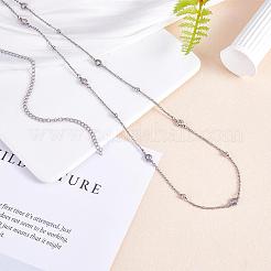 Simple Long Chain Necklace with Beads Stainless Steel Sweater Necklace Adjustable Chain Necklace Trendy Statement Necklace Neck Jewelry for Women&nbsp;JN1103A