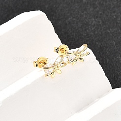 Bowknot Brass Micro Pave Clear Cubic Zirconia Stud Earrings&nbsp;EJEW-A135-07G