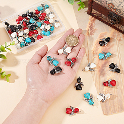 40Pcs 4 Colors Halloween Dyed Synthetic Turquoise Pendants&nbsp;G-DC0001-07
