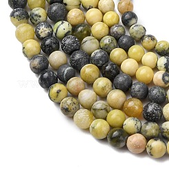 Natural Yellow Turquoise(Jasper) Beads Strands&nbsp;G-Z116-A19-3mm