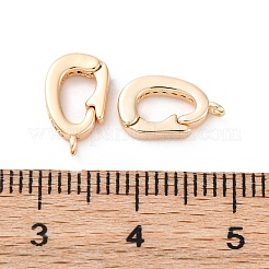 Brass Micro Pave Cubic Zirconia Fold Over Clasps&nbsp;KK-D360-12G