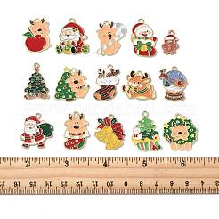 15Pcs 15 Styles Christmas Theme Alloy Enamel Pendants&nbsp;ENAM-FS0003-96