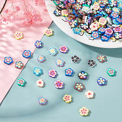 600Pcs 12 Colors Handmade Polymer Clay Cabochons Flower&nbsp;CLAY-PH0001-46