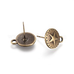Tibetan Style Stud Earring Findings&nbsp;X-TIBE-A22174-AB-FF