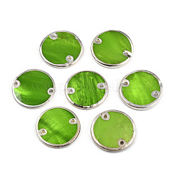 Spray Painted Natural Freshwater Shell Connector Charms&nbsp;SHEL-N026-219