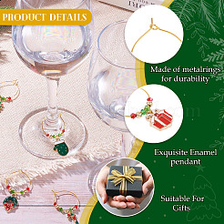 12Pcs Glass Wine Glass Charms&nbsp;AJEW-TAC00023