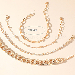 Iron and Zinc Alloy Chain Multi-Strand Bracelet Sets&nbsp;NI2300-4