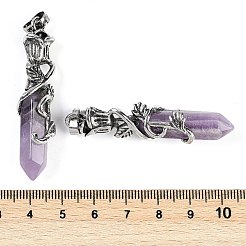 Natural Amethyst Faceted Double Termimal Pointed Big Pendants&nbsp;G-P547-03AS-04A