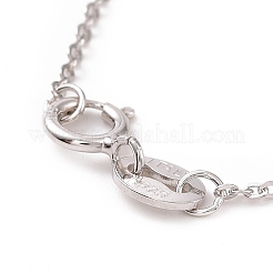 Anti-Tarnish Rhodium Plated 925 Sterling Silver Cable Chains Necklace for Women&nbsp;STER-I021-08A-P