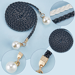Imitation Leather Braided Chain Belts with Imitation Pearl&nbsp;AJEW-CP0008-67C