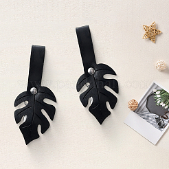 2Pcs Leaf PU Leather Cardigan Clips&nbsp;JEWB-CL0001-01C