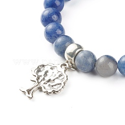 Natural Mixed Stone Round Beads Stretch Bracelet for Girl Women&nbsp;BJEW-JB06930