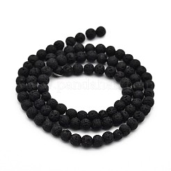 Natural Lava Rock Round Bead Strands&nbsp;G-M169-4mm-03