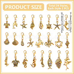 48Pcs 24 Style Alloy Pendant Decorations&nbsp;HJEW-PH02119