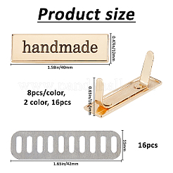 16Pcs 2 Colors Alloy Handmade Label Tags&nbsp;FIND-FH0001-31