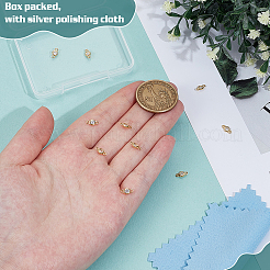 10Pcs 925 Sterling Silver Pave Clear Cubic Zirconia Flat Round Links Connector Charms&nbsp;STER-BC0004-22G