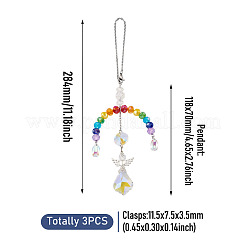 2Pcs Glass Crystal Prism Rainbow Angel Hanging Suncatchers&nbsp;HJEW-TADJ0016