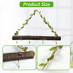 Iron & Wood Branch & Vine Wall Hook Rack&nbsp;AJEW-WH20006-527