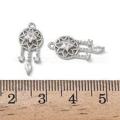 Brass Micro Pave Clear Cubic Zirconia Pendants&nbsp;KK-A280-14P