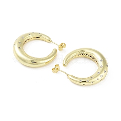 Rack Plating Brass Micro Pave Cubic Zirconia Studs Earrings&nbsp;EJEW-B047-05G-02