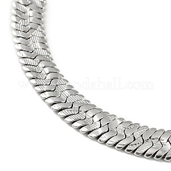 Non-Tarnish 304 Stainless Steel Herringbone Chain Bracelet&nbsp;BJEW-D028-02B-02P