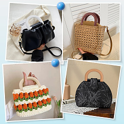 8Pcs 4 Colors D Ring PU Leather Bag Handles&nbsp;FIND-BBC0004-42