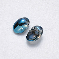 Transparent Spray Painted Glass Charms&nbsp;GLAA-R211-05-F04