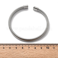 304 Stainless Steel Flat Snake Chains Cuff Bangles for Women&nbsp;BJEW-A067-05P