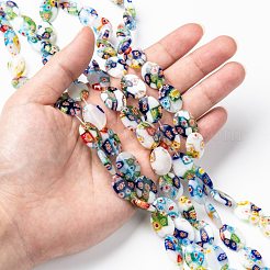 Handmade Millefiori Glass Beads Strands&nbsp;X-LK137