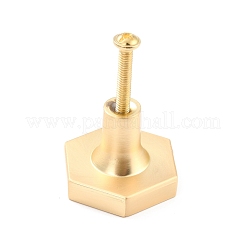 Hexagon with Grid Pattern Brass Box Handles & Knobs&nbsp;DIY-P054-A02
