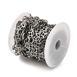 304 Stainless Steel Flat Round with Coin Pattern Link Chains&nbsp;CHS-C016-23P
