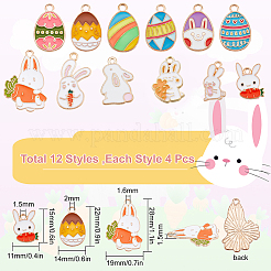 48Pcs 12 Style Alloy Enamel Pendants&nbsp;ENAM-SC0002-84